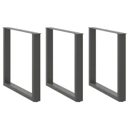 Ēdamgalda Kājas, 3 Gab., U-Veida, Antracīta Krāsā, 80X(72-73) Cm, Tērauds Vidaxl