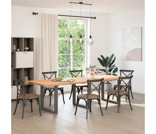 Ēdamgalda Kājas, 3 Gab., U-Veida, Antracīta Krāsā, 80X(72-73) Cm, Tērauds Vidaxl