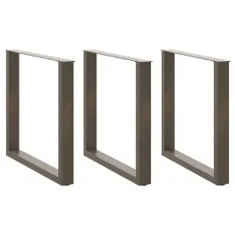 Ēdamgalda Kājas, 3 Gab., U-Veida, Dabīgs Tērauds, 80X(72-73) Cm Vidaxl