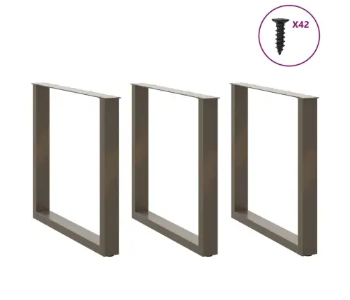 Söögilaua Jalad U-Kujulised, 3 Tk, Naturaalne Teras, 80 X (72–73) cm Teras