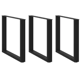 Valgomojo Stalo Kojelės, 3 Vnt., Juodos, 90X(72-73) cm Plienas, U Formos