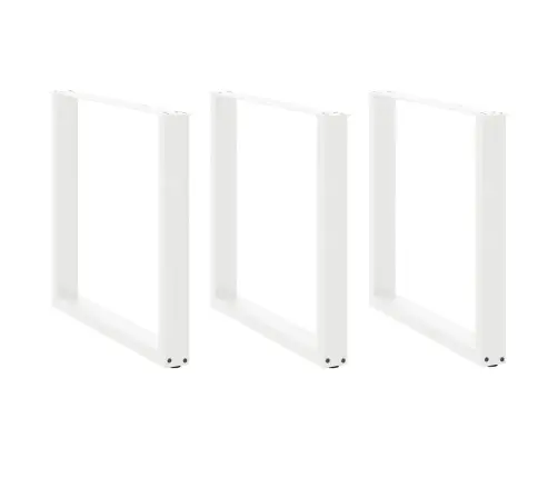 Ēdamgalda Kājas, 3 Gab., U-Veida, Baltas, 90X(72-73) Cm, Tērauds Vidaxl