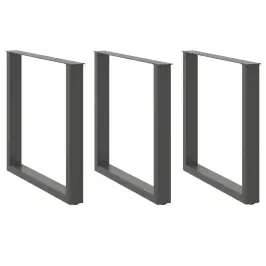Ēdamgalda Kājas, 3 Gab., U-Veida, Antracīta Krāsā, 90X(72-73) Cm, Tērauds Vidaxl Ēdamgalda Kājas, 3 Gab., U-Veida, Antracīta Krāsā, 90X(72-73) Cm, Tērauds Vidaxl