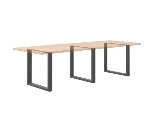 Ēdamgalda Kājas, 3 Gab., U-Veida, Antracīta Krāsā, 90X(72-73) Cm, Tērauds Vidaxl