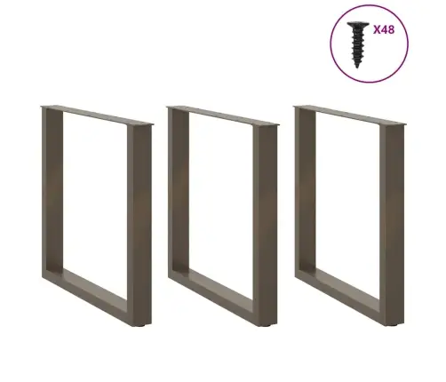 Söögilaua Jalad U-Kujulised, 3 Tk, Naturaalne Teras, 90 X (72–73) cm Teras