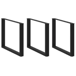 Ēdamgalda Kājas, 3 Gab., U-Veida, Melnas, 100X(72-73) Cm, Tērauds Vidaxl