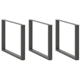 Ēdamgalda Kājas, 3 Gab., U-Veida, Antracīta Krāsā, 100X(72-73) Cm, Tērauds Vidaxl