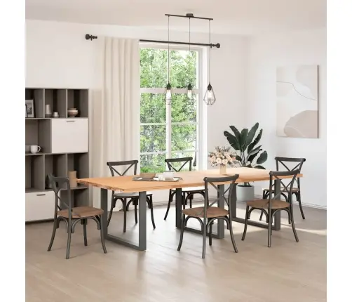 Ēdamgalda Kājas, 3 Gab., U-Veida, Antracīta Krāsā, 100X(72-73) Cm, Tērauds Vidaxl