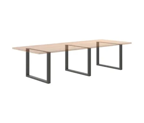 Ēdamgalda Kājas, 3 Gab., U-Veida, Antracīta Krāsā, 100X(72-73) Cm, Tērauds Vidaxl