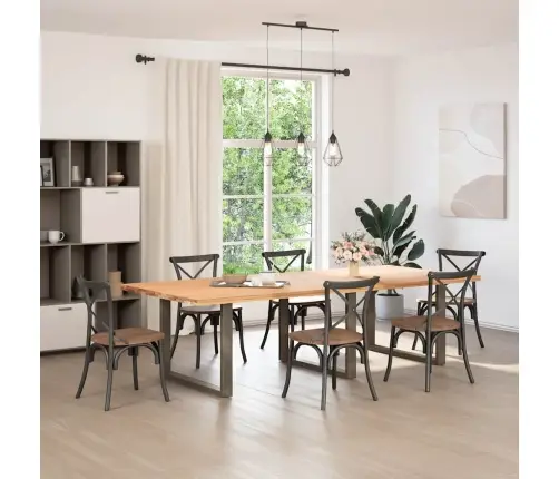 Ēdamgalda Kājas, 3 Gab., U-Veida, Dabīgs Tērauds, 100X(72-73) Cm Vidaxl