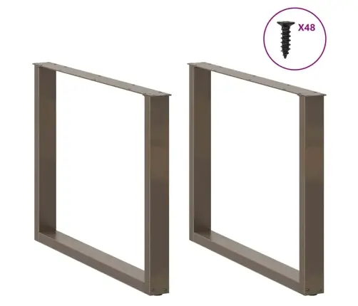 Ēdamgalda Kājas, 3 Gab., U-Veida, Dabīgs Tērauds, 100X(72-73) Cm Vidaxl