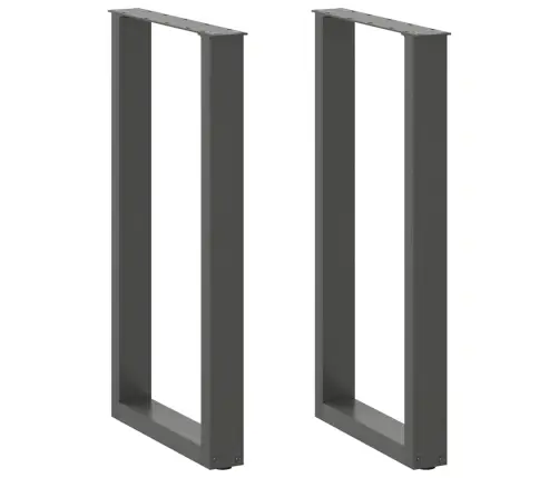 Bāra Galda Kājas, U-Veida, 2 Gab., Antracīta Krāsā, 50X(90-91) Cm, Tērauds Vidaxl