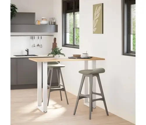 Bāra Galda Kājas, U-Veida, 2 Gab., Baltas, 40X(100-101) Cm, Tērauds Vidaxl