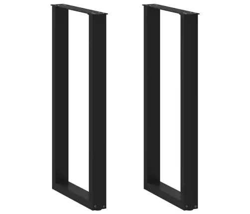 Bāra Galda Kājas, 2 Gab., U-Veida, Melnas, 50X(100-101) Cm, Tērauds Vidaxl