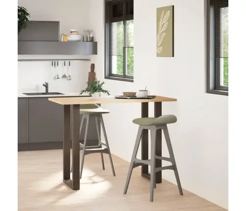 Baarilaua Jalad U-Kujulised 2 Tk, Naturaalne Teras, 50 X (100–101) cm Teras