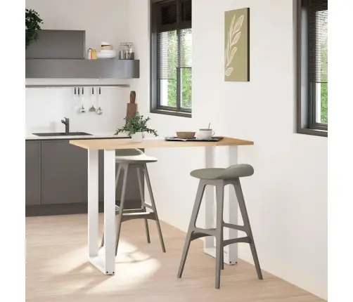 Bāra Galda Kājas, 2 Gab., U-Veida, Baltas, 60X(100-101) Cm, Tērauds Vidaxl