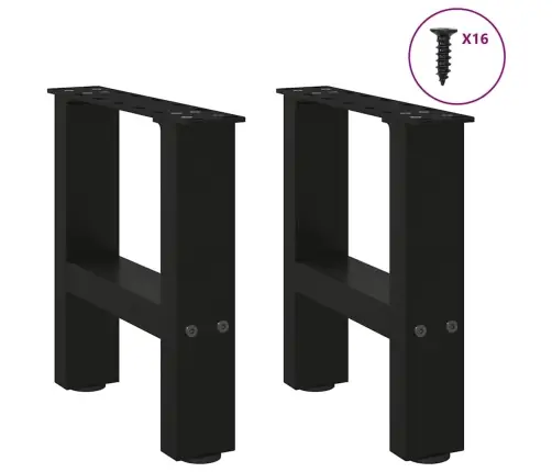 Kafijas Galdiņa Kājas, 2 Gab., Melnas, 30X(30-31) Cm, Tērauds Vidaxl