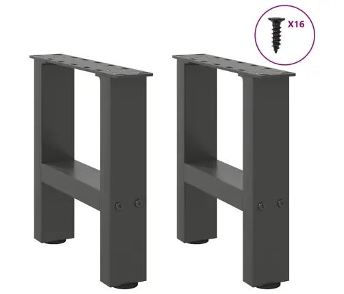 Kafijas Galdiņa Kājas, 2 Gab., Antracīta Krāsā, 30X(30-31) Cm, Tērauds Vidaxl