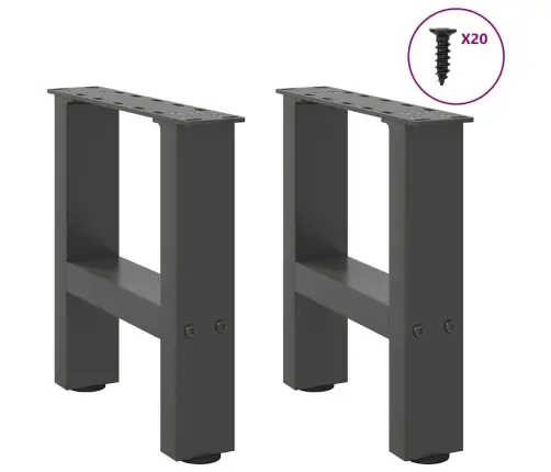 Kafijas Galdiņa Kājas, 2 Gab., Antracīta Krāsā, 40X(30-31) Cm, Tērauds Vidaxl