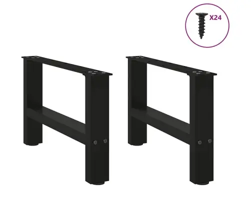 Kafijas Galdiņa Kājas, 2 Gab., Melnas, 50X(30-31) Cm, Tērauds Vidaxl