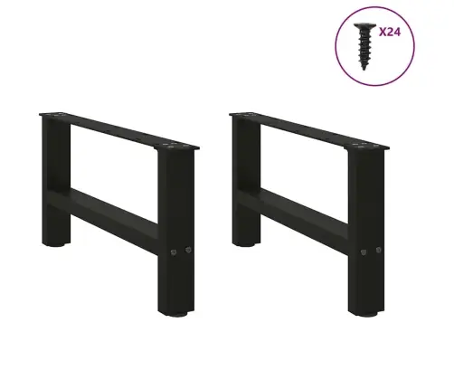 Kafijas Galdiņa Kājas, 2 Gab., Melnas, 60X(30-31) Cm, Tērauds Vidaxl