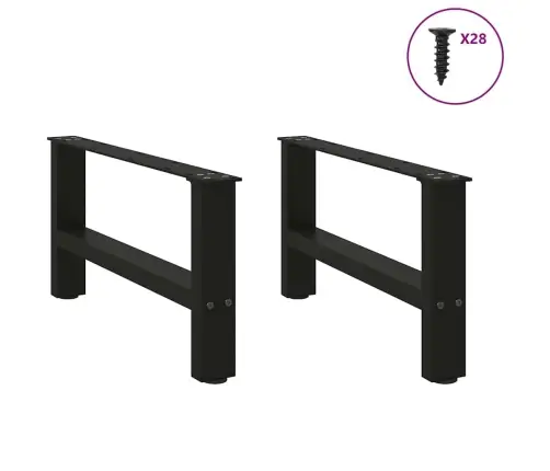 Kafijas Galdiņa Kājas, 2 Gab., Melnas, 70X(30-31) Cm, Tērauds Vidaxl
