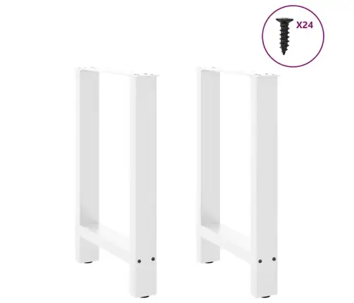 Ēdamgalda Kājas, 2 Gab., Baltas, 50X(72-73) Cm, Tērauds Vidaxl