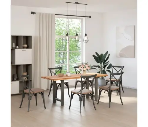 Ēdamgalda Kājas, 2 Gab., Antracīta Krāsā, 50X(72-73) Cm, Tērauds Vidaxl