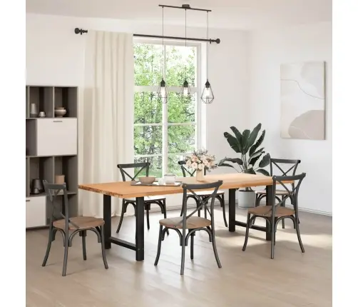 Ēdamgalda Kājas, 2 Gab., Melnas, 70X(72-73) Cm, Tērauds Vidaxl