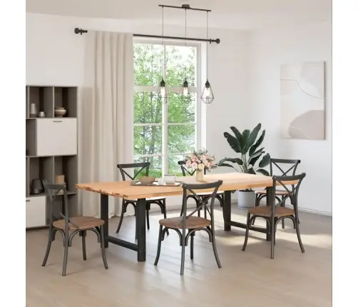 Ēdamgalda Kājas, 2 Gab., Melnas, 90X(72-73) Cm, Tērauds Vidaxl