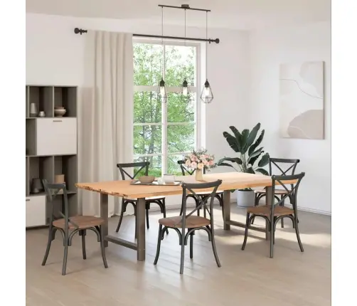 Valgomojo Stalo Kojos, 2 Vnt., Natūralaus Plieno, 90X(72-73) cm Plienas