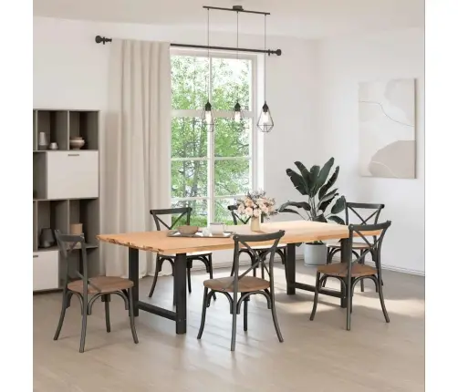 Ēdamgalda Kājas, 2 Gab., Melnas, 100X(72-73) Cm, Tērauds Vidaxl