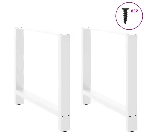 Ēdamgalda Kājas, 2 Gab., Baltas, 100X(72-73) Cm, Tērauds Vidaxl