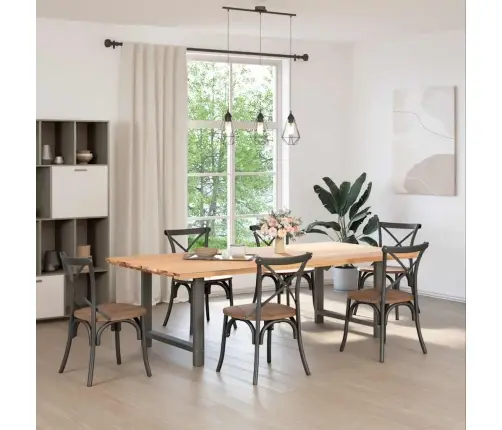 Valgomojo Stalo Kojos, Antracito Spalvos, 2 Vnt., 100X(72-73) cm Plienas