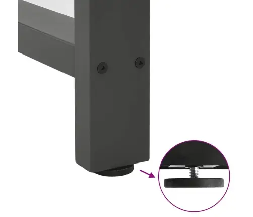 Valgomojo Stalo Kojos, Antracito Spalvos, 2 Vnt., 100X(72-73) cm Plienas