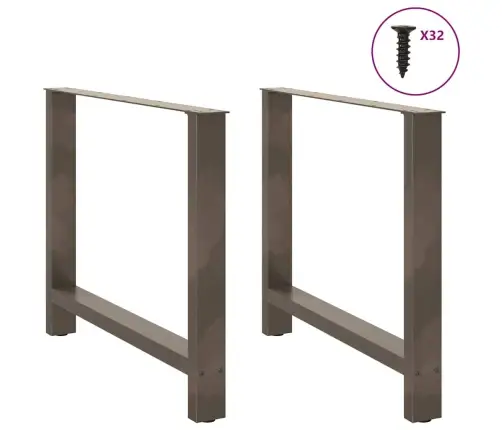 Ēdamgalda Kājas, 2 Gab., Dabīgs Tērauds, 100X(72-73) Cm, Tērauds Vidaxl