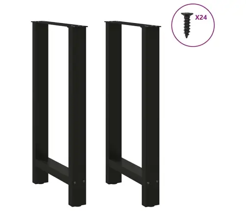 Bāra Galda Kājas, 2 Gab., Melnas, 50X(90-91) Cm, Tērauds Vidaxl