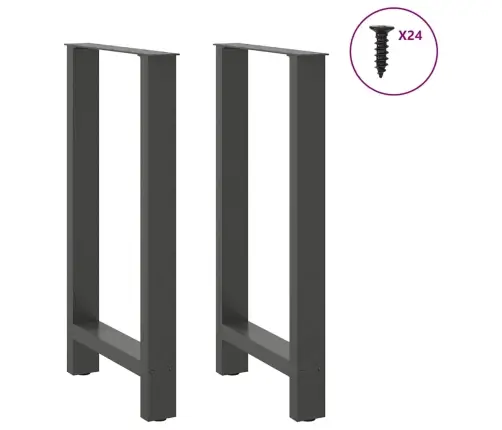 Bāra Galda Kājas, 2 Gab., Antracīta Krāsā, 50X(90-91) Cm, Tērauds Vidaxl