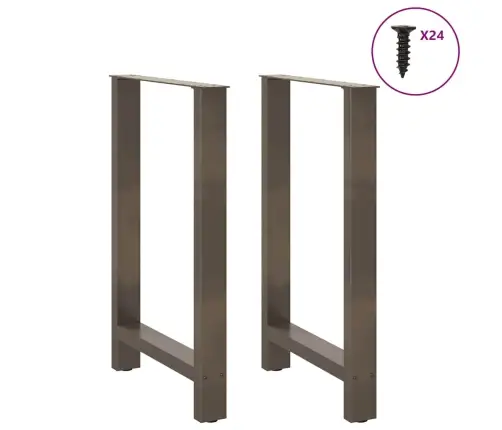 Bāra Galda Kājas, 2 Gab., 60X(90-91) Cm, Dabīgs Tērauds Vidaxl
