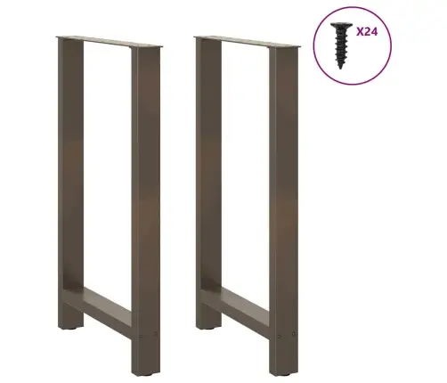 Bāra Galda Kājas, 2 Gab., 60X(100-101) Cm, Dabīgs Tērauds Vidaxl