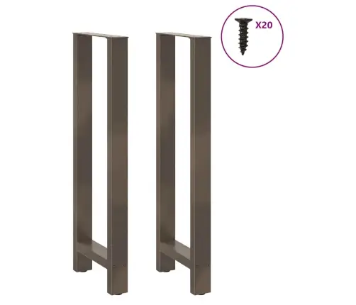 Bāra Galda Kājas, 2 Gab., 40X(110-111) Cm, Dabīgs Tērauds Vidaxl