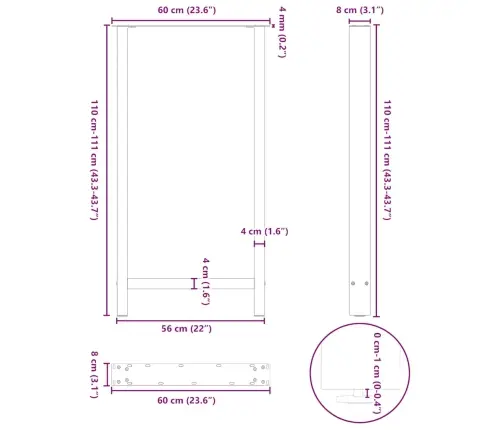 Baarilaua Jalad, Antratsiithall, 2 Tk, 60 X (110-111) cm Teras