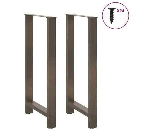 Bāra Galda Kājas, 2 Gab., 60X(110-111) Cm, Dabīgs Tērauds Vidaxl