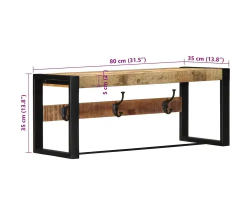 Mēteļu Pakaramais 80X35X35 Cm Masīvkoka Mango Vidaxl