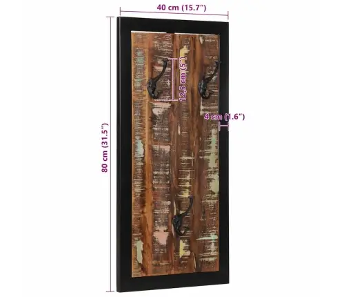 Mēteļu Pakaramais, 40X2X80 Cm, Pārstrādāts Masīvkoks Vidaxl