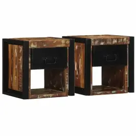 Naktsskapīši 2 Gab. Daudzkrāsaini Reģenerēts Masīvkoks Vidaxl