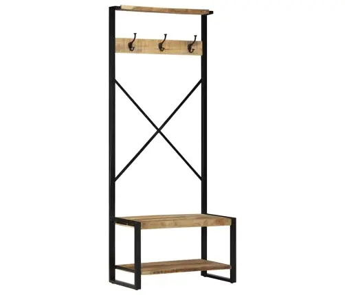 Rūbų Kabykla 80X40X190 Cm Masyvo Neapdoroto Medžio Mango