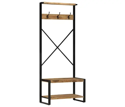 Rūbų Kabykla 80X40X190 Cm Masyvo Neapdoroto Medžio Mango