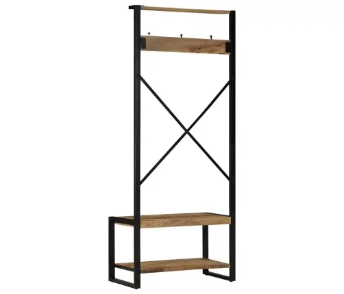 Rūbų Kabykla 80X40X190 Cm Masyvo Neapdoroto Medžio Mango