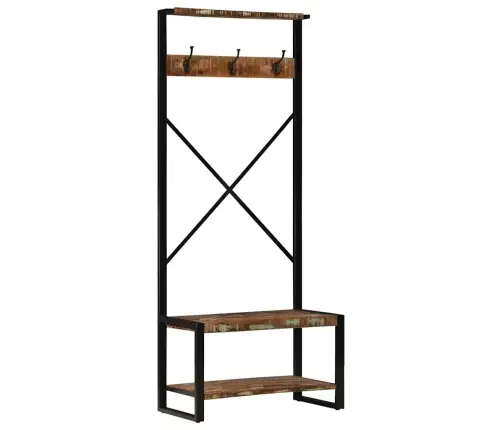 Mitmevärviline Riidenagi 80X40X190 Cm Taaskasutatud Täispuit